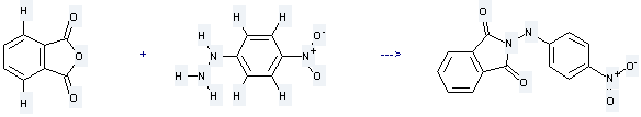 p-Nitrophenylhydrazine is used to produce 2-(4-nitro-anilino)-isoindoline-1,3-dione by reaction with phthalic acid anhydride.